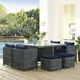 thumbnail image 1 of Modway Summon 9-Piece Aluminum and Rattan Patio Dining Set in Canvas/Navy, 1 of 5
