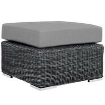 Modway Summon Outdoor Patio Sunbrella® Ottoman in Canvas Gray