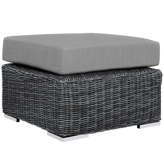 Modway Summon Outdoor Patio Sunbrella® Ottoman in Canvas Gray
