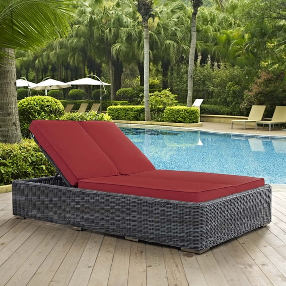 Modway Summon Double Outdoor Patio Sunbrella® Chaise, Multiple Colors