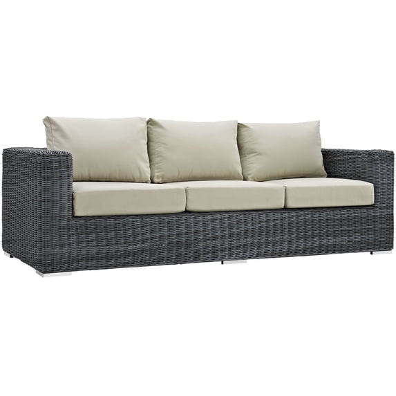 Modway Summon Outdoor Patio Sunbrella® Sofa in Canvas Antique Beige