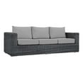 thumbnail image 1 of Modway Summon Modern Aluminum and Rattan Patio Sofa in Canvas/Gray, 1 of 5