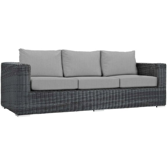 Modway Summon Outdoor Patio Sunbrella® Sofa in Canvas Gray