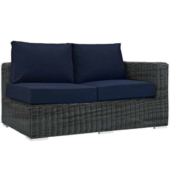 Modway Summon Outdoor Patio Sunbrella® Right Arm Loveseat in Canvas Navy