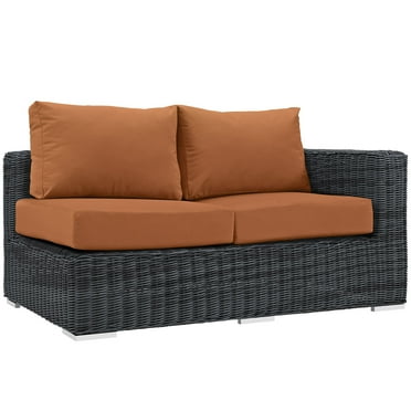 Modway Summon Patio Right Arm Loveseat in Canvas Tuscan
