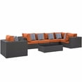 thumbnail image 1 of Modway Sojourn 7 Piece Sunbrella Outdoor Patio Sectional Conversation Set, 1 of 6