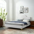 thumbnail image 1 of Modway Sunny Performance Velvet Twin Bed in White, 1 of 10