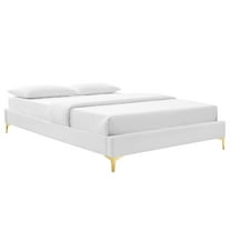 Modway Sutton Full Performance Velvet Bed Frame in White