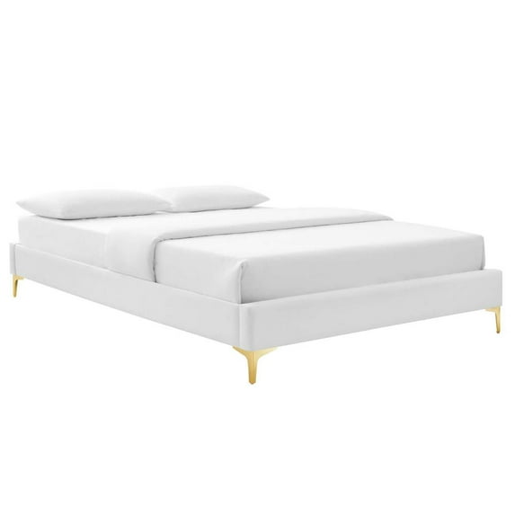 Modway Sutton Full Performance Velvet Bed Frame in White