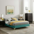 thumbnail image 1 of Modway Sutton King Modern Performance Velvet Bed Frame in Teal Green, 1 of 3