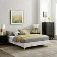thumbnail image 1 of Modway Sutton Twin Modern Performance Velvet Bed Frame in White, 1 of 7