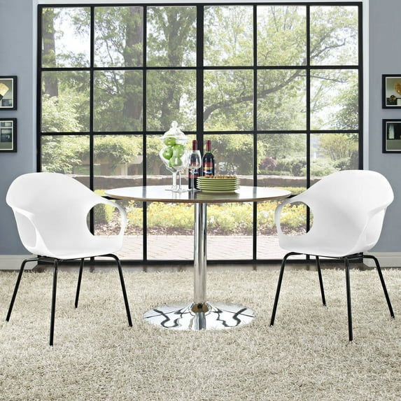 Modway Swerve Modern Dining Armchair, Set of 2 in White