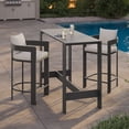 thumbnail image 1 of Modway Tahoe 3-Piece Outdoor Aluminum Bar Table Set in White, 1 of 7