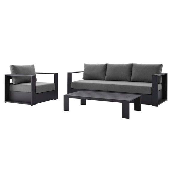 Modway Tahoe 3-Piece Outdoor Patio Powder-Coated Aluminum Set