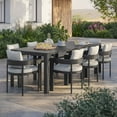 thumbnail image 1 of Modway Tahoe Aluminum 9-Piece Dining Set With Extendable Table in Gray White, 1 of 7