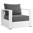 thumbnail image 1 of Modway Tahoe Modern Fabric/Aluminum Outdoor Armchair in Charcoal/White, 1 of 8