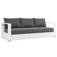 thumbnail image 1 of Modway Tahoe Modern Powder-Coated Aluminum/Fabric Outdoor Sofa in Charcoal/White, 1 of 9