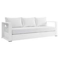 thumbnail image 1 of Modway Tahoe Modern Powder-Coated Aluminum/Fabric Outdoor Sofa in White, 1 of 3