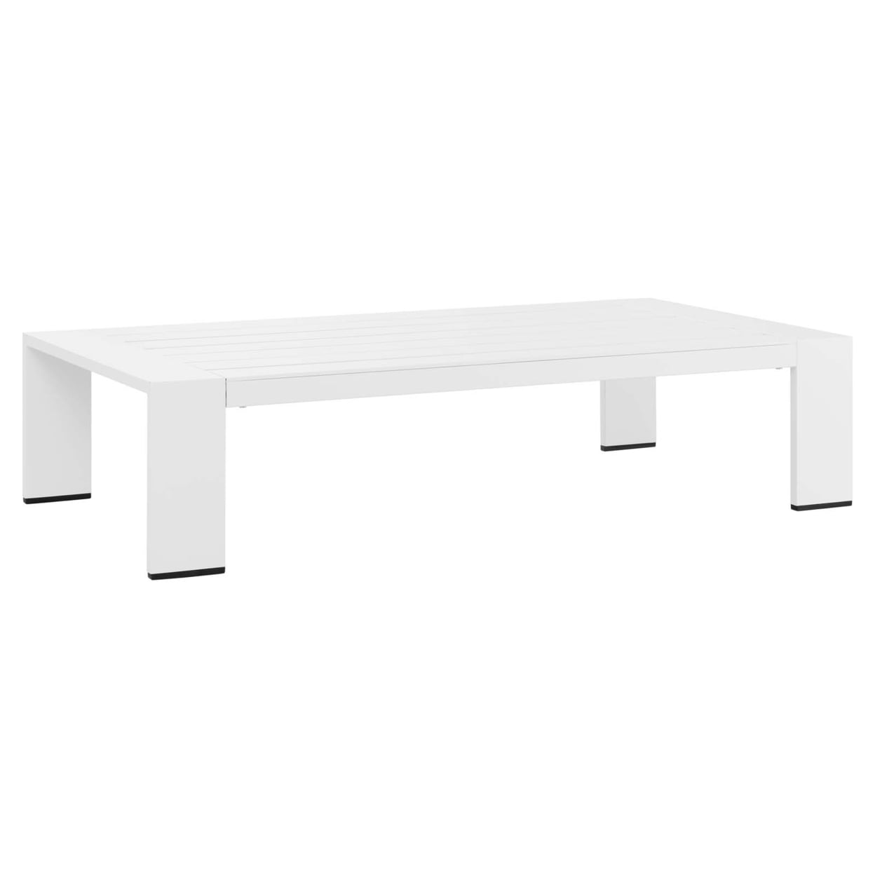 Tahoe White Powder-Coated Aluminum Outdoor Patio Coffee Table