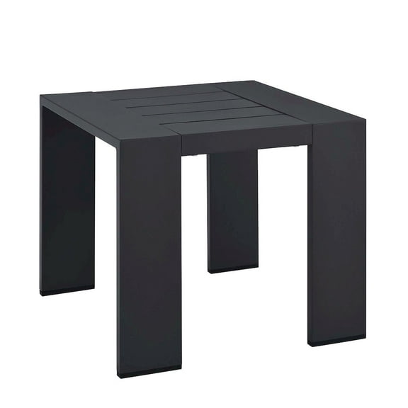 Modway Tahoe Outdoor Patio Powder-Coated Aluminum End Table in Gray