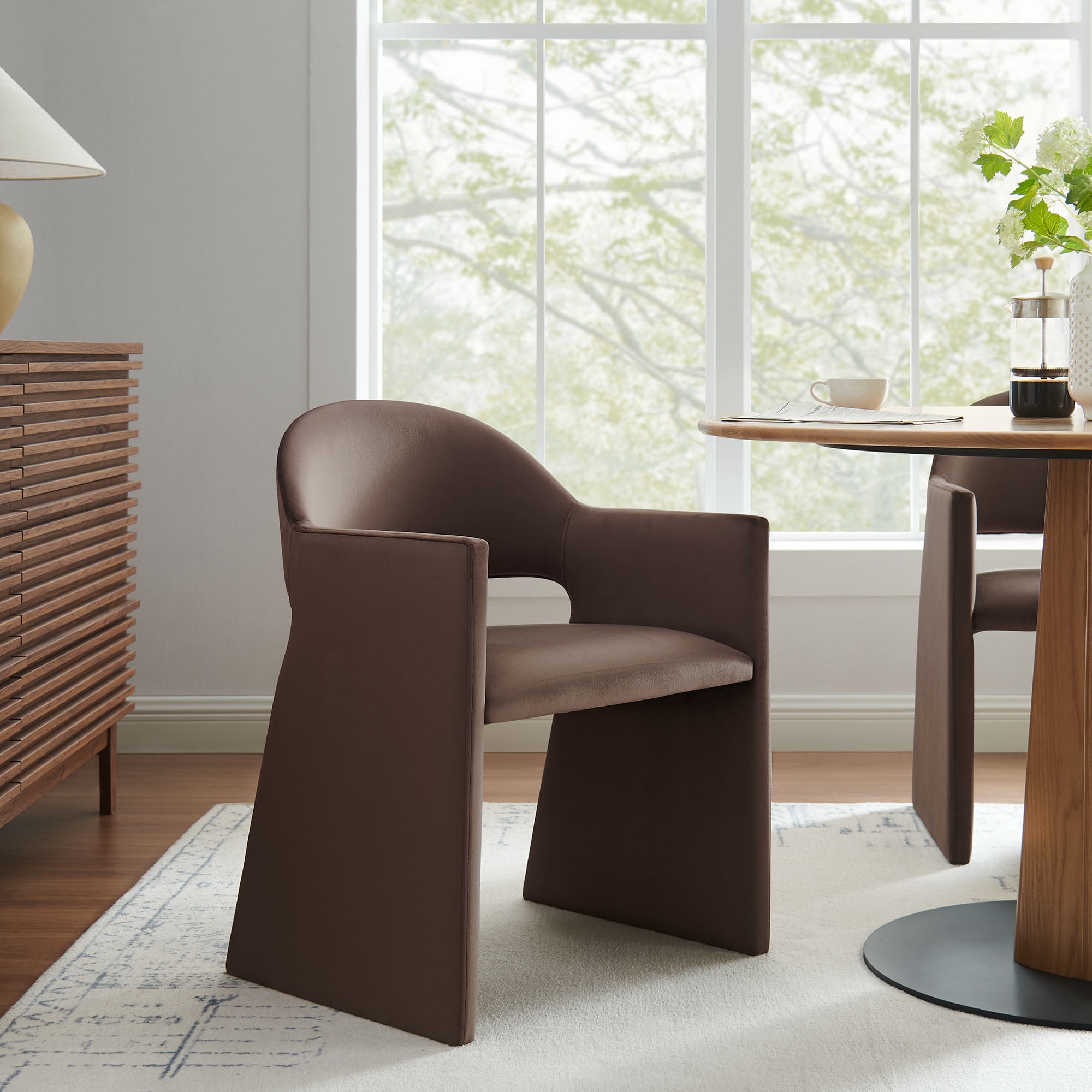 Talia Dining Armchair in Chocolate Brown — free download