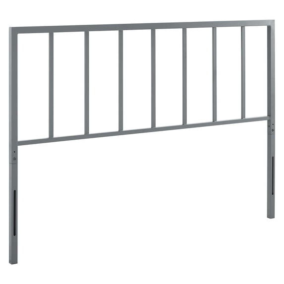 Modway Tatum King Modern Style Powder Coated Iron Headboard in Gray