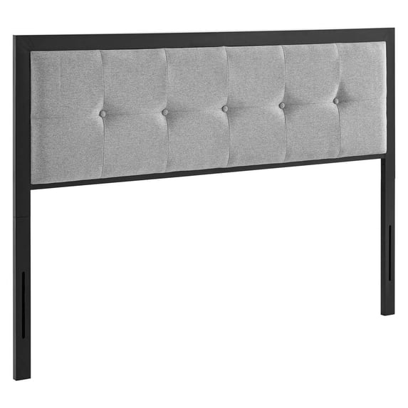 Modway Teagan Tufted Full Headboard in Black Light Gray