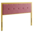 thumbnail image 1 of Modway Teagan Tufted Full Performance Velvet Headboard in Gold Dusty Rose, 1 of 7
