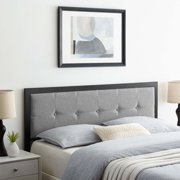 Modway Teagan Tufted Twin Headboard in Black Light Gray