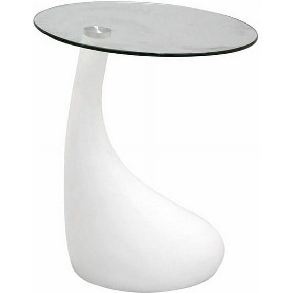 Modway Teardrop Accent Side Table with Glass Top, Multiple Colors