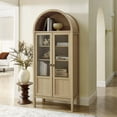 thumbnail image 1 of Modway Tessa Wood Tall Storage Display Cabinet with Rounded Arched Top in Oak, 1 of 10