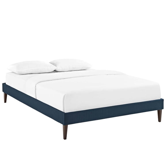 Modway Tessie Full Fabric Bed Frame with Squared Tapered Legs in Azure