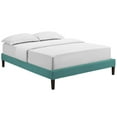 thumbnail image 1 of Modway Tessie King Polyester Fabric Bed Frame with Squared Tapered Legs in Teal, 1 of 7