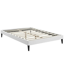 Modway Tessie Queen Vinyl Bed Frame with Squared Tapered Legs in White