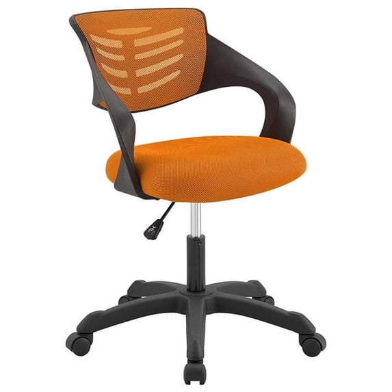 Modway Thrive Mesh Ergonomic Swivel Mesh Fabric Office Chair in Orange/Black