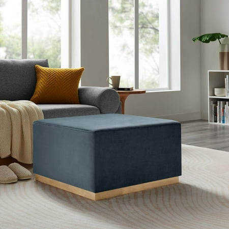 Tilden Ottoman in Cadet Blue Natural