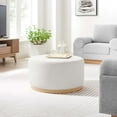 thumbnail image 1 of Modway Tilden Performance Velvet Upholstered Ottoman in Alabaster Natural, 1 of 7
