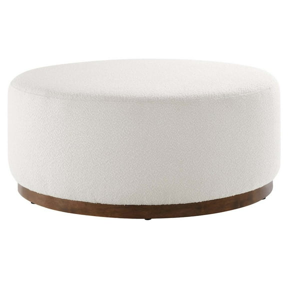 Modway Tilden Performance Velvet Upholstered Ottoman in Cloud Walnut