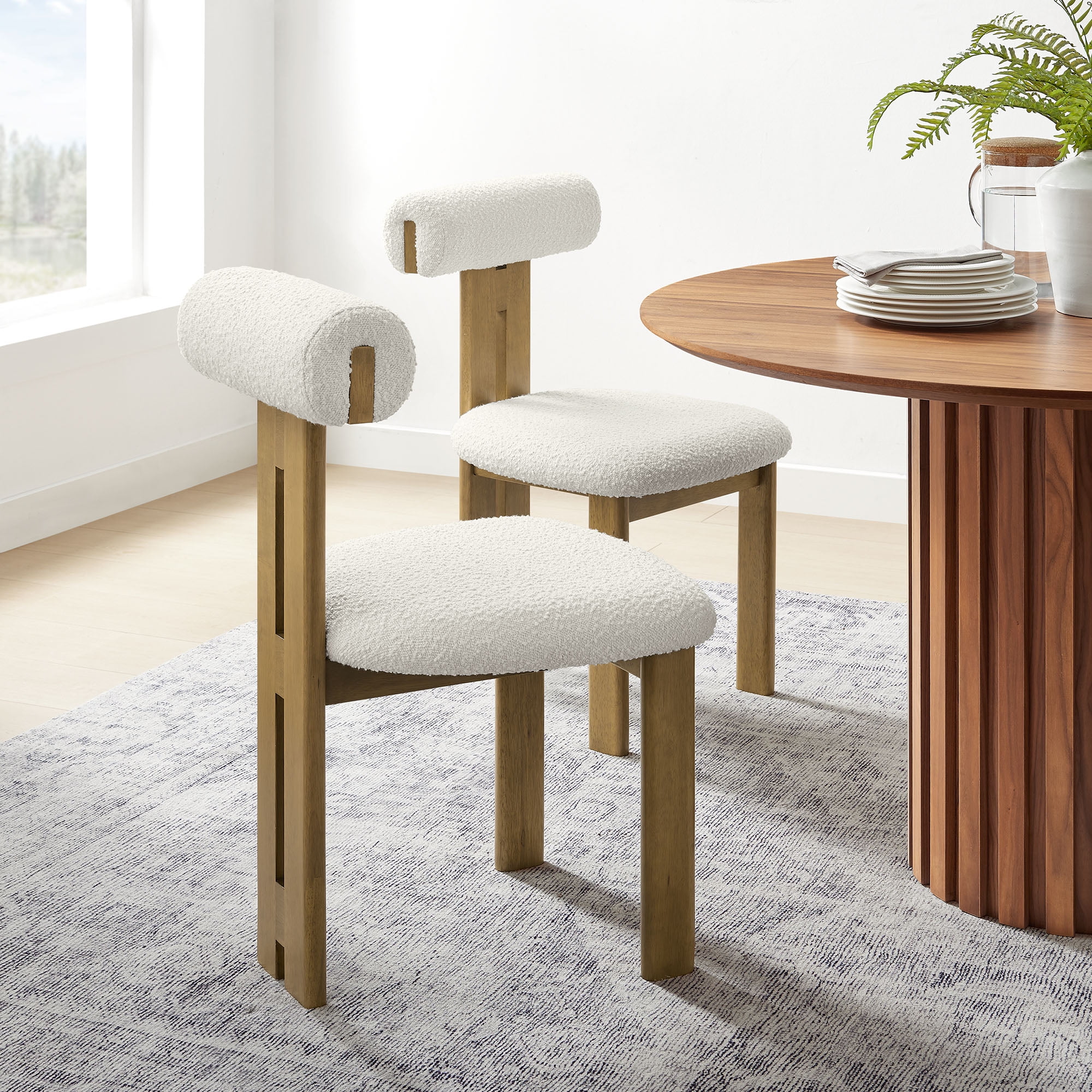 Torian Dining Chair Set of 2 in French Oak Ivory