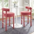 thumbnail image 1 of Modway Toulouse Performance Velvet Bar Stool - Set of 2 in Blossom Gold, 1 of 10