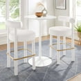 thumbnail image 1 of Modway Toulouse Performance Velvet Bar Stool - Set of 2 in White Gold, 1 of 10