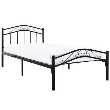 Modway Townhouse Modern Solidly Welded Iron Twin Bed in Black Finish