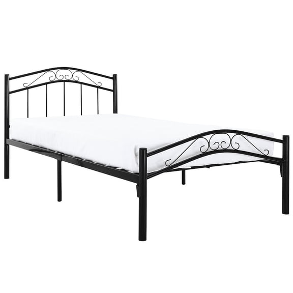 Modway Townhouse Modern Solidly Welded Iron Twin Bed in Black Finish
