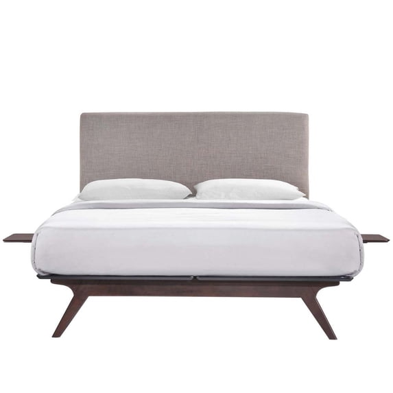 Modway Tracy 3 Piece Full Bedroom Set in Cappuccino Gray