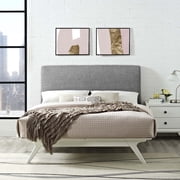 Modway Tracy King Bed in White Gray