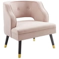 thumbnail image 1 of Modway Traipse Button Tufted Open Back Performance Velvet Armchair in Pink, 1 of 7