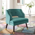 thumbnail image 1 of Modway Traipse Button Tufted Open Back Performance Velvet Armchair in Teal, 1 of 7