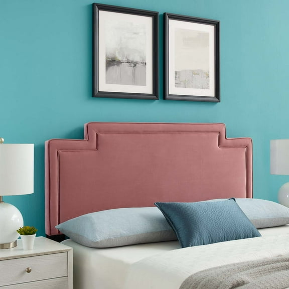 Modway Transfix Performance Velvet Twin Headboard in Dusty Rose