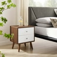 thumbnail image 1 of Modway Transmit 2-Drawer Nightstand in Walnut White, 1 of 8