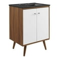thumbnail image 1 of Modway Transmit 24" Modern Wood Bathroom Vanity in White/Walnut, 1 of 9